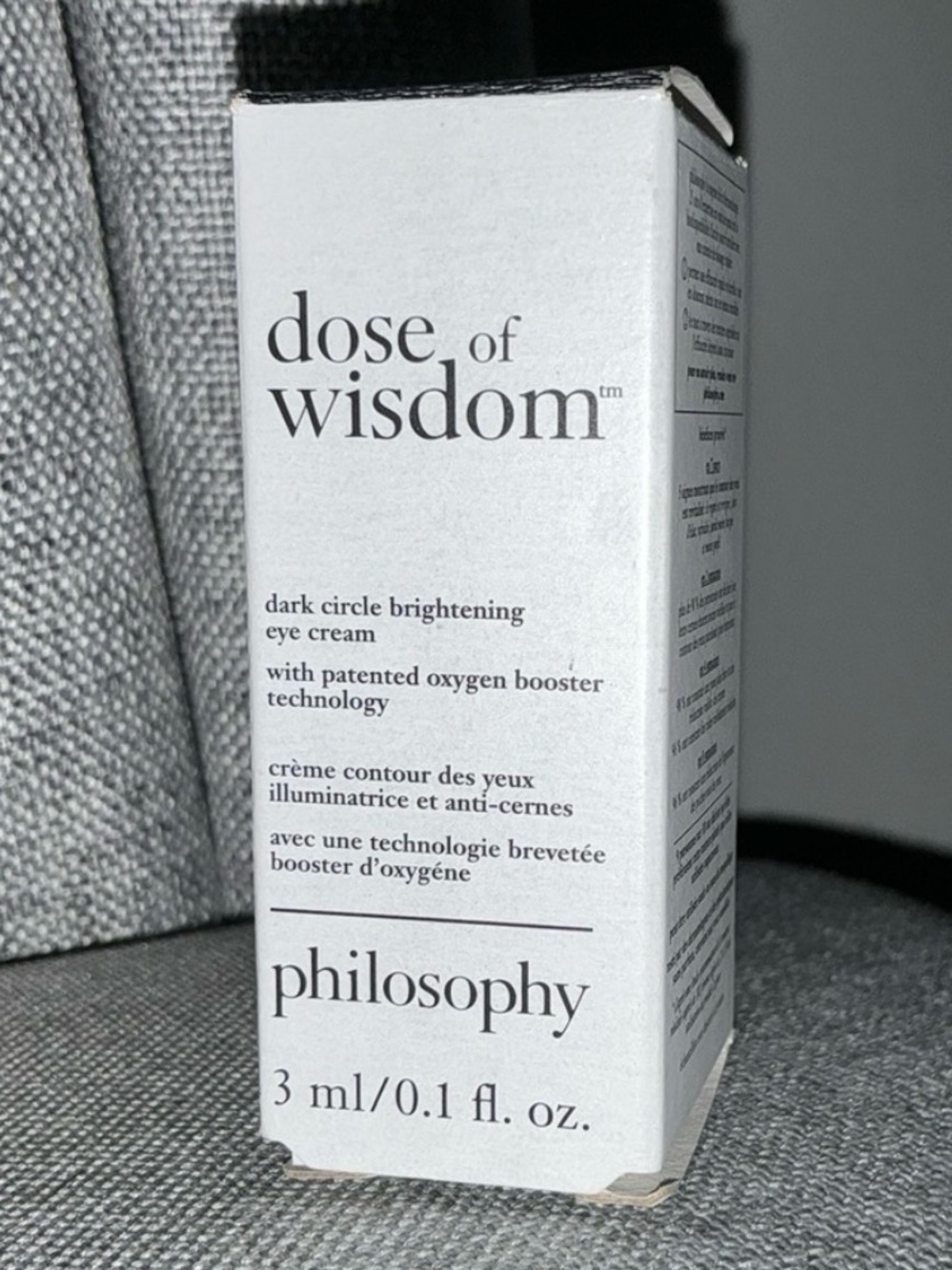 Philosophy Dose of Wisdom Dark Circle Brightening Eye Cream NEW 3ml